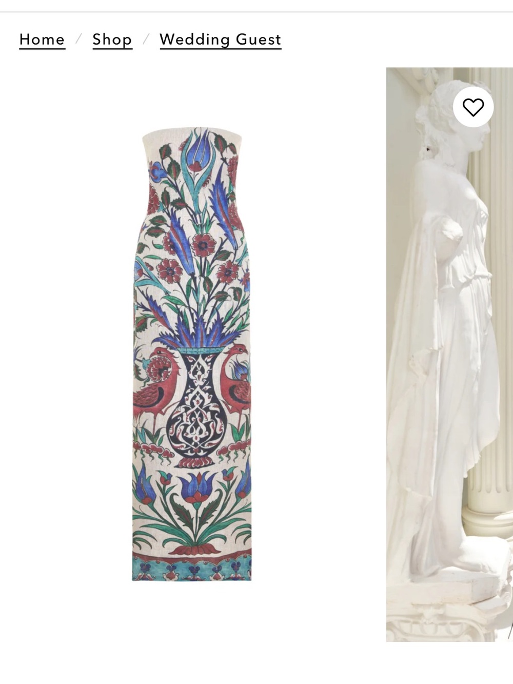 Cultmia Sarnic Strapless Botanical-Print Maxi Dress - White Blue & Red Floral - Picture 7 of 8